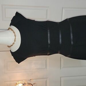 Calvin Klein Faux-Leather Band Dress